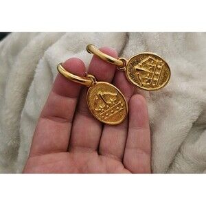 Liz Claiborne Clip On Earrings Crowns Signed